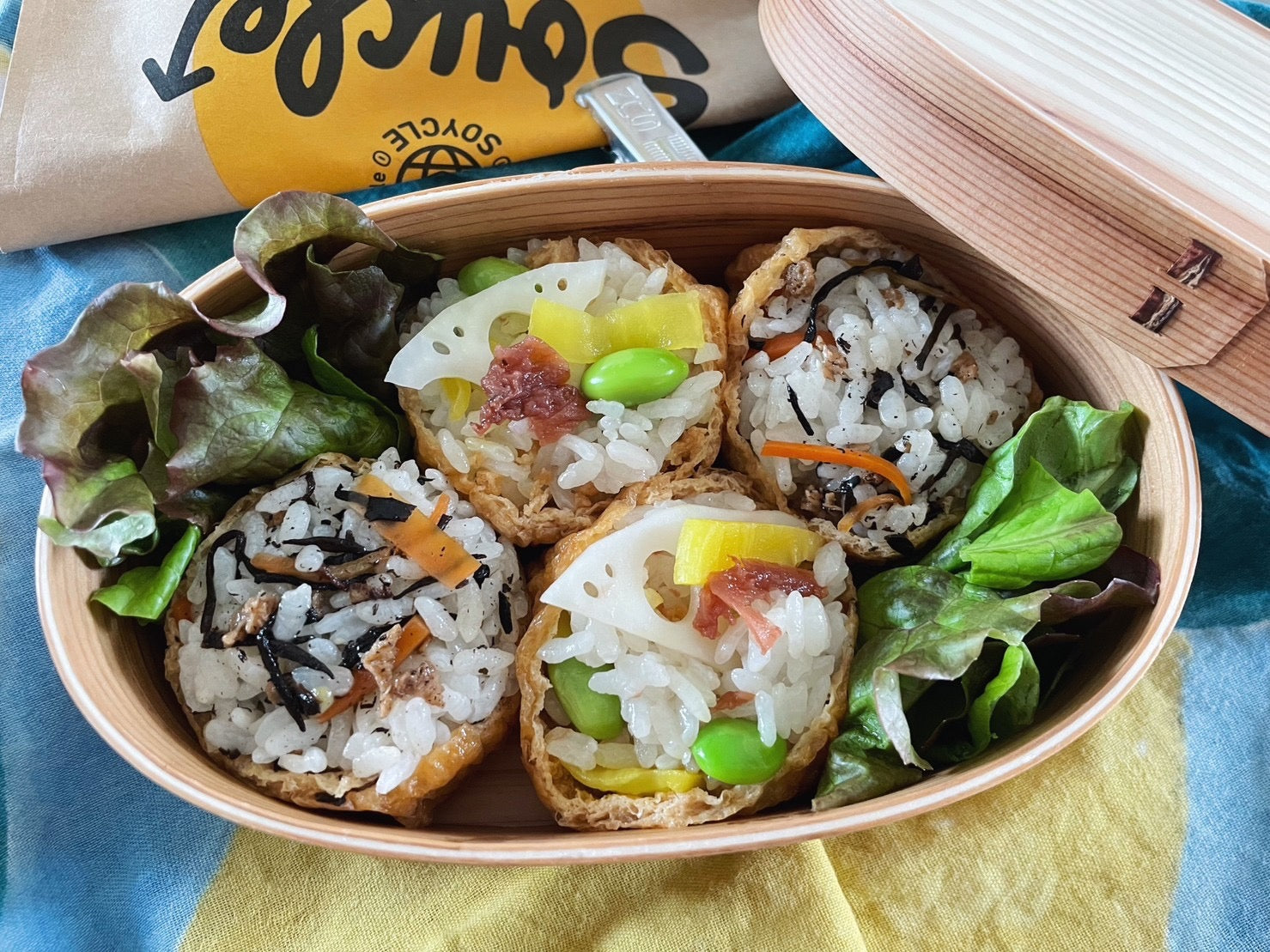 【みんなで!大豆ミートレシピ】彩りいなり寿司