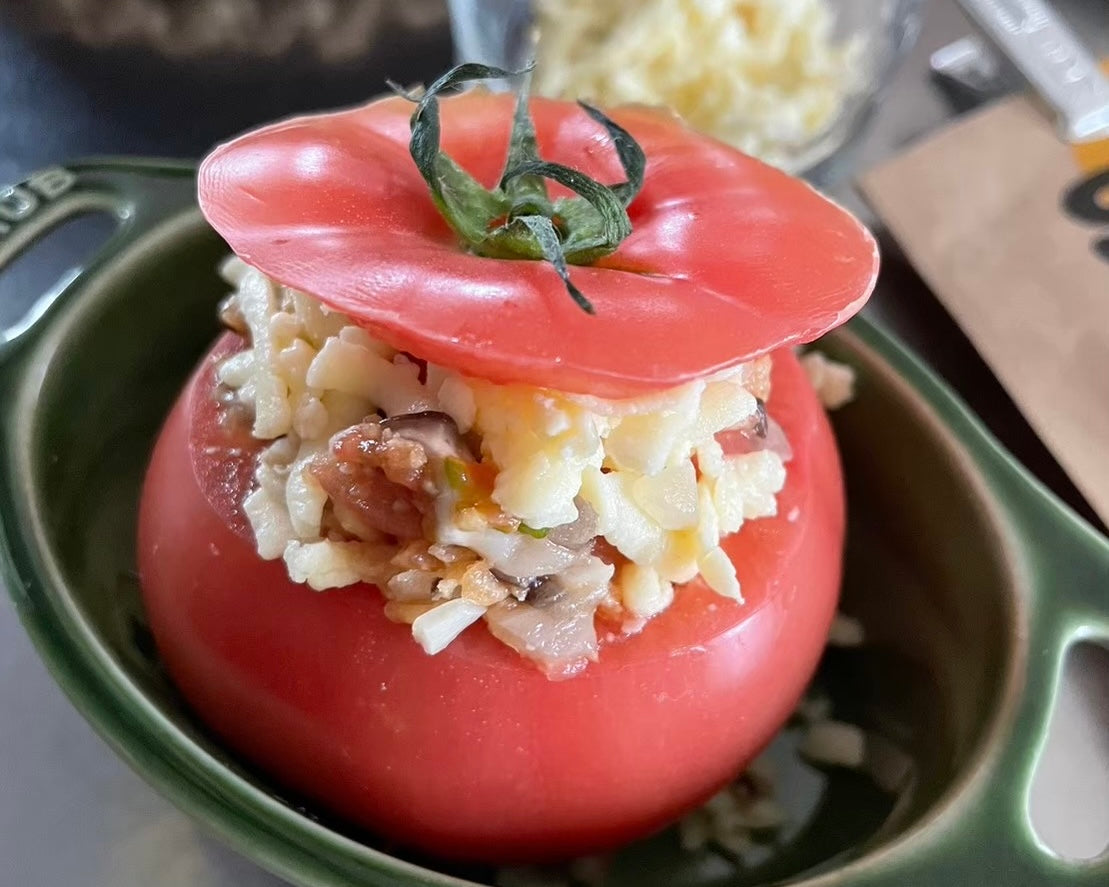 【華やか!大豆ミートレシピ】トマトのファルシー