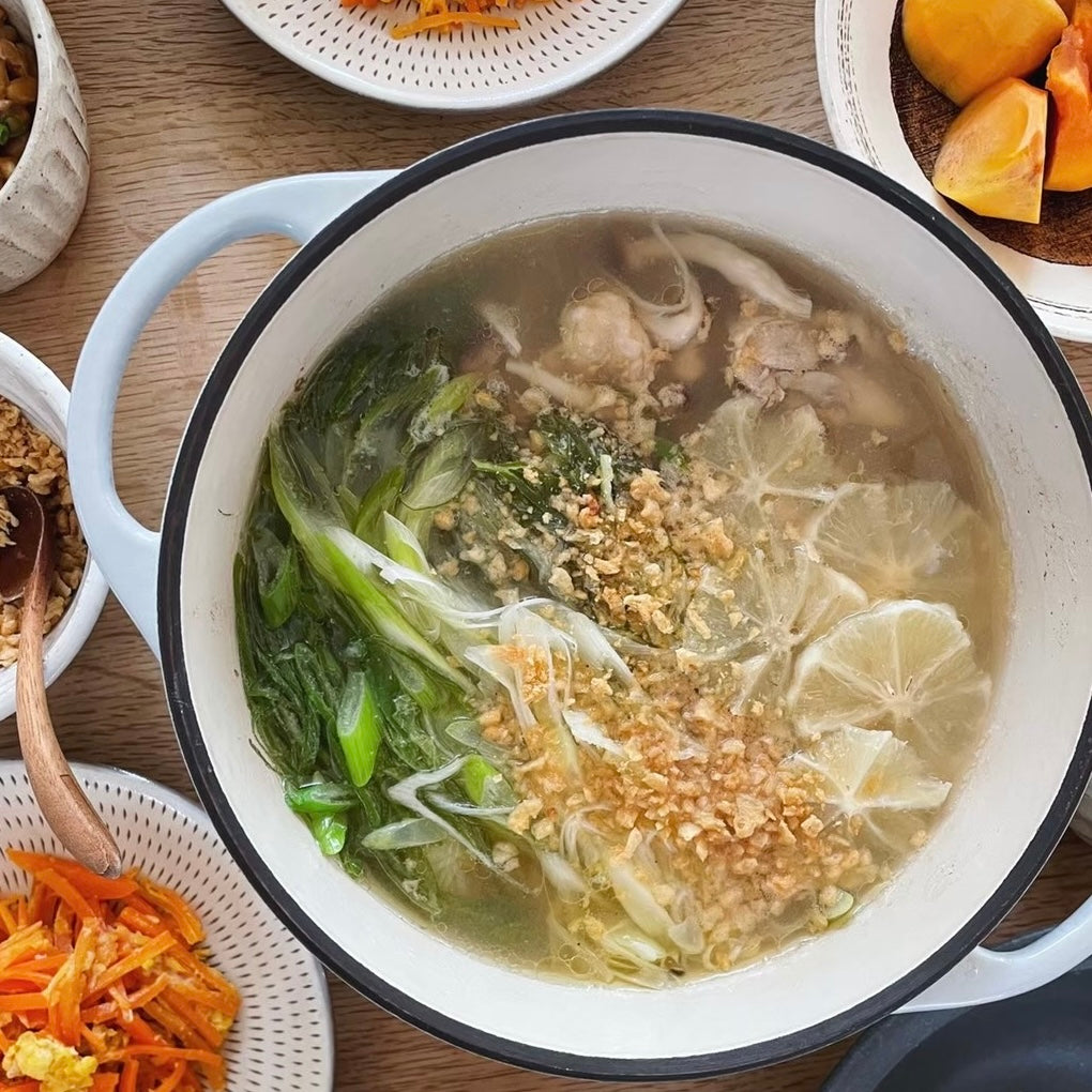 【あったか鍋!大豆ミートレシピ】塩レモン鍋